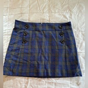 GAP Navy Plaid Mini Skirt